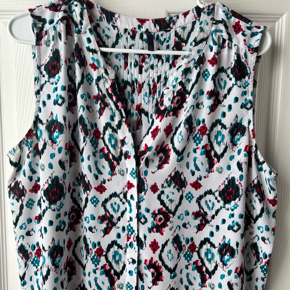NYDJ Sleeveless Pintuck Blouse